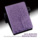 Tree & Deer Pattern Pressed Printing Leather Tablet Case For iPad mini 6 2021(Purple)