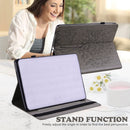 For Xiaomi Pad 5 / 5 Pro Tree & Deer Pattern Pressed Printing Leather Tablet Case with Sleep / Wake-up(Grey)