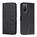 For OPPO A16/A16S/A54S/A55 5G/A53S 5G Stitching Calf Texture Buckle Leather Phone Case(Black)