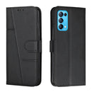 For OPPO Reno5 5G&4G / Find X3 Lite Stitching Calf Texture Buckle Leather Phone Case(Black)