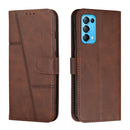 For OPPO Reno5 5G&4G / Find X3 Lite Stitching Calf Texture Buckle Leather Phone Case(Brown)