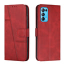 For OPPO Reno5 5G&4G / Find X3 Lite Stitching Calf Texture Buckle Leather Phone Case(Red)