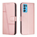 For OPPO Reno5 5G&4G / Find X3 Lite Stitching Calf Texture Buckle Leather Phone Case(Pink)