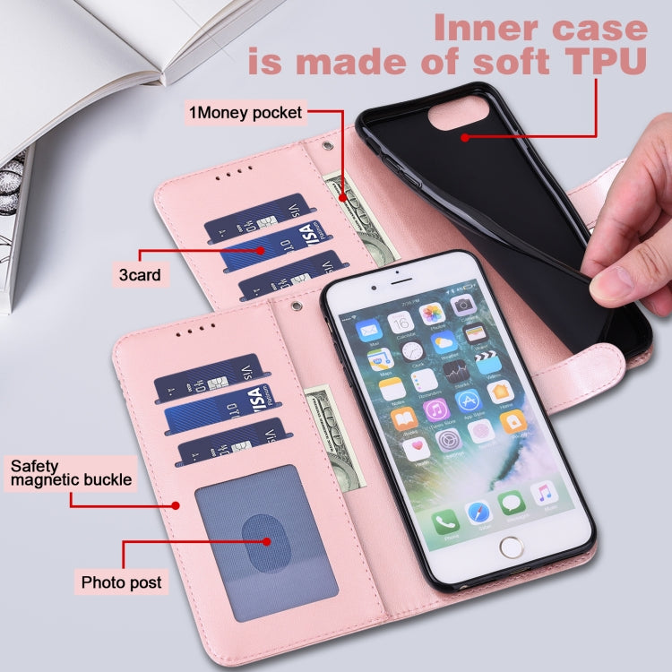 For Motorola Moto G60 Tree & Deer Pattern Pressed Printing Horizontal Flip Leather Phone Case(Pink)