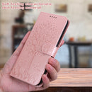 For Motorola Moto G60 Tree & Deer Pattern Pressed Printing Horizontal Flip Leather Phone Case(Pink)