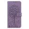 For Motorola Moto G60 Tree & Deer Pattern Pressed Printing Horizontal Flip Leather Phone Case(Purple)