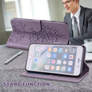 For Motorola Moto G60 Tree & Deer Pattern Pressed Printing Horizontal Flip Leather Phone Case(Purple)