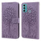 For Motorola Moto G60 Tree & Deer Pattern Pressed Printing Horizontal Flip Leather Phone Case(Purple)