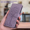 For Motorola Moto G60 Tree & Deer Pattern Pressed Printing Horizontal Flip Leather Phone Case(Purple)