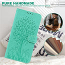 For Motorola Moto G60 Tree & Deer Pattern Pressed Printing Horizontal Flip Leather Phone Case(Green)