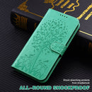 For Motorola Moto G60 Tree & Deer Pattern Pressed Printing Horizontal Flip Leather Phone Case(Green)