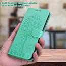 For Motorola Moto G60 Tree & Deer Pattern Pressed Printing Horizontal Flip Leather Phone Case(Green)