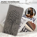 For Motorola Moto G60 Tree & Deer Pattern Pressed Printing Horizontal Flip Leather Phone Case(Grey)