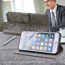 For Motorola Moto G60 Tree & Deer Pattern Pressed Printing Horizontal Flip Leather Phone Case(Grey)