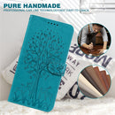 For Motorola Moto G60 Tree & Deer Pattern Pressed Printing Horizontal Flip Leather Phone Case(è“è‰²)