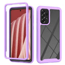 For Samsung Galaxy A73 5G Starry Sky Solid Color Series Shockproof PC + TPU Phone Case(Purple)