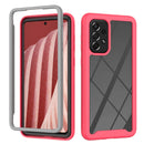 For Samsung Galaxy A73 5G Starry Sky Solid Color Series Shockproof PC + TPU Phone Case(Frosted Pink)
