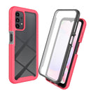For Samsung Galaxy A13 4G Starry Sky Solid Color Series PC + TPU Phone Case with PET Film(Frosted Pink)