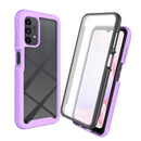For Samsung Galaxy A13 4G Starry Sky Solid Color Series PC + TPU Phone Case with PET Film(Light Purple)