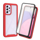 For Samsung Galaxy A73 5G Starry Sky Solid Color Series PC + TPU Phone Case with PET Film(Red)