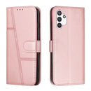 For Samsung Galaxy A13 4G Stitching Calf Texture Buckle Leather Phone Case(Pink)