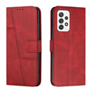 For Samsung Galaxy A33 5G Stitching Calf Texture Buckle Leather Phone Case(Red)