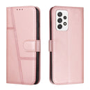 For Samsung Galaxy A33 5G Stitching Calf Texture Buckle Leather Phone Case(Pink)