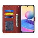 For Xiaomi Redmi Note 10 5G/Note 10T/Poco M3 Pro 5G Stitching Calf Texture Buckle Leather Phone Case(Red)