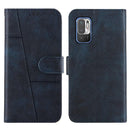 For Xiaomi Redmi Note 10 5G/Note 10T/Poco M3 Pro 5G Stitching Calf Texture Buckle Leather Phone Case(Blue)