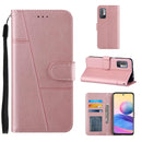 For Xiaomi Redmi Note 10 5G/Note 10T/Poco M3 Pro 5G Stitching Calf Texture Buckle Leather Phone Case(Pink)