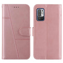 For Xiaomi Redmi Note 10 5G/Note 10T/Poco M3 Pro 5G Stitching Calf Texture Buckle Leather Phone Case(Pink)