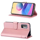 For Xiaomi Redmi Note 10 5G/Note 10T/Poco M3 Pro 5G Stitching Calf Texture Buckle Leather Phone Case(Pink)