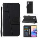 For Xiaomi Redmi Note 10 5G/Note 10T/Poco M3 Pro 5G Stitching Calf Texture Buckle Leather Phone Case(Black)