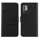 For Xiaomi Redmi Note 10 5G/Note 10T/Poco M3 Pro 5G Stitching Calf Texture Buckle Leather Phone Case(Black)