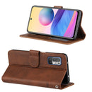 For Xiaomi Redmi Note 10 5G/Note 10T/Poco M3 Pro 5G Stitching Calf Texture Buckle Leather Phone Case(Brown)