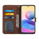 For Xiaomi Redmi Note 10 5G/Note 10T/Poco M3 Pro 5G Stitching Calf Texture Buckle Leather Phone Case(Brown)