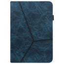 Solid Color Embossed Striped Leather Case For iPad mini 6(Blue)