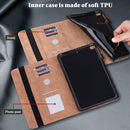 Solid Color Embossed Striped Leather Case For iPad mini 6(Blue)