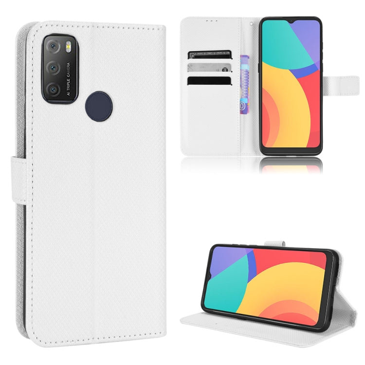For Alcatel 1S 2021 / 3L 2021 / TCL 20E / 20Y Diamond Texture Leather Phone Case(White)