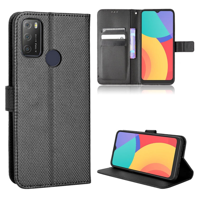 For Alcatel 1S 2021 / 3L 2021 / TCL 20E / 20Y Diamond Texture Leather Phone Case(Black)