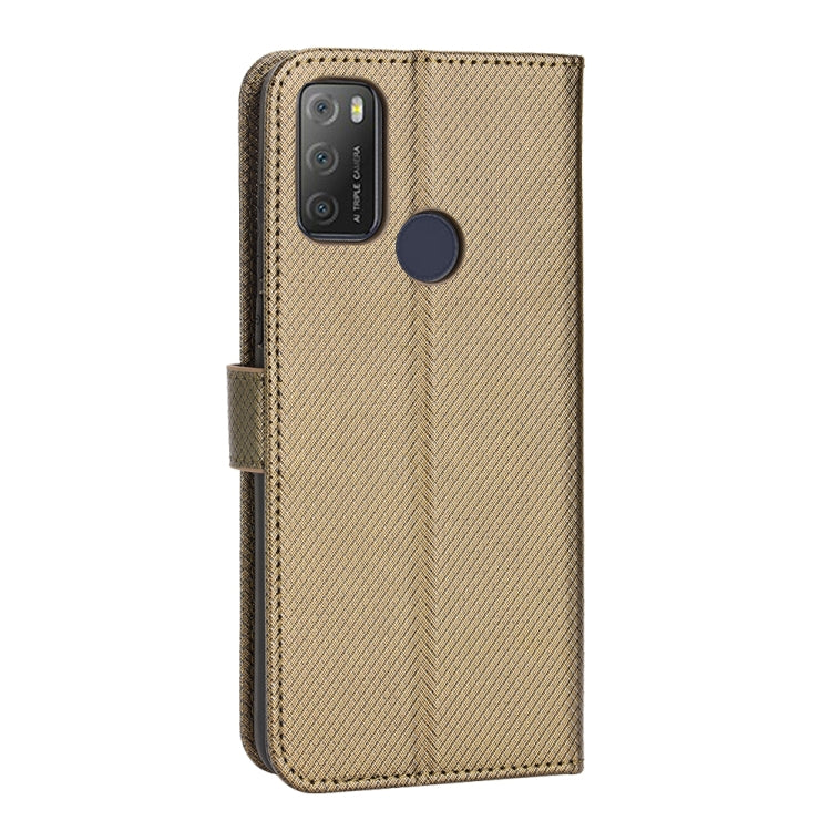 For Alcatel 1S 2021 / 3L 2021 / TCL 20E / 20Y Diamond Texture Leather Phone Case(Brown)
