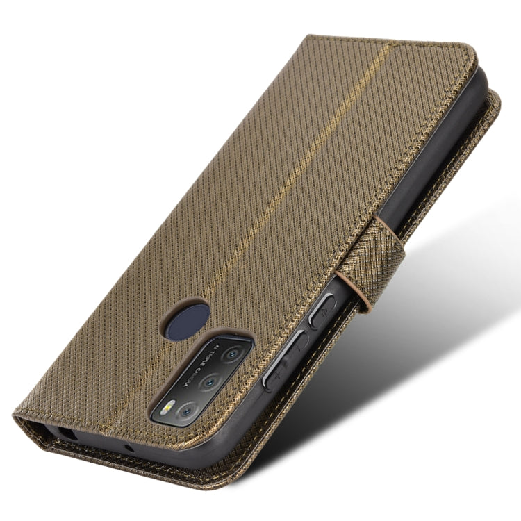 For Alcatel 1S 2021 / 3L 2021 / TCL 20E / 20Y Diamond Texture Leather Phone Case(Brown)