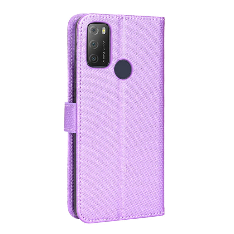 For Alcatel 1S 2021 / 3L 2021 / TCL 20E / 20Y Diamond Texture Leather Phone Case(Purple)
