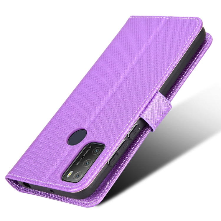 For Alcatel 1S 2021 / 3L 2021 / TCL 20E / 20Y Diamond Texture Leather Phone Case(Purple)