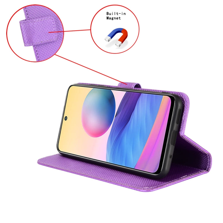 For Alcatel 1S 2021 / 3L 2021 / TCL 20E / 20Y Diamond Texture Leather Phone Case(Purple)