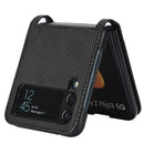 For Samsung Galaxy Z Flip3 5G Diamond Texture Leather Phone Case(Black)