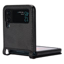 For Samsung Galaxy Z Flip3 5G Diamond Texture Leather Phone Case(Black)