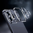 Metal Lens Liquid Silicone Phone Case For iPhone 13(Blue)