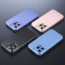 Metal Lens Liquid Silicone Phone Case For iPhone 13(Blue)