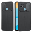 For OPPO A15 / A15s Litchi Texture Sliding Camshield TPU Phone Case(Black)